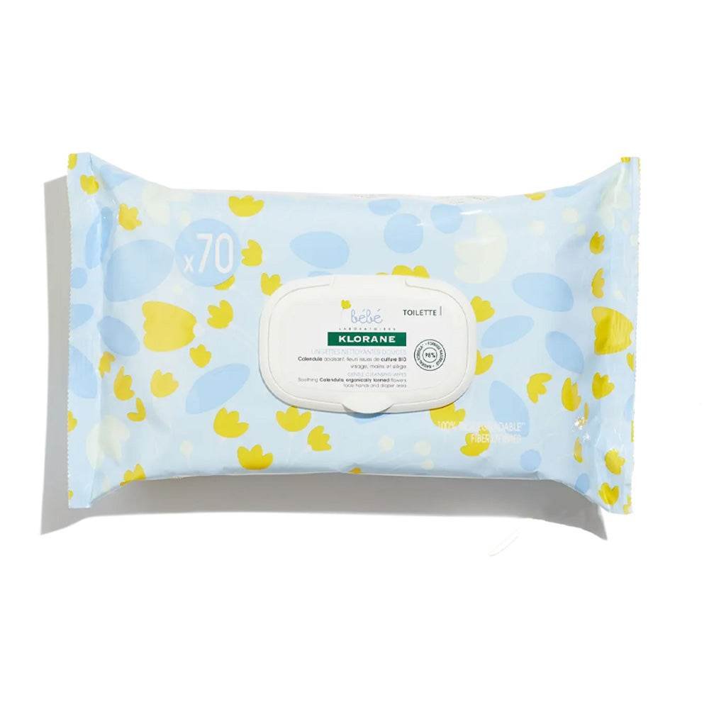 KLORANE Bébé Lingettes Nettoyantes Douces 70 Pièces