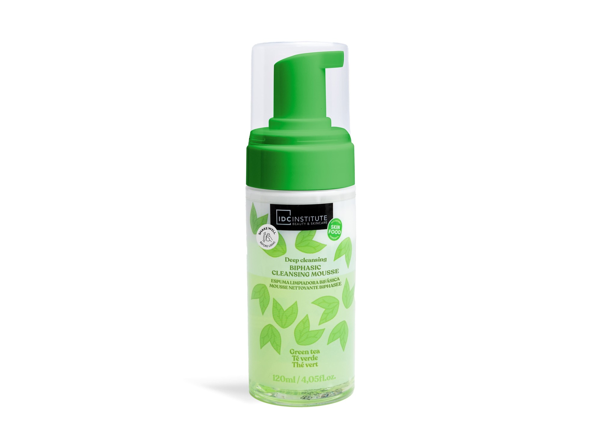 IDC INSTITUTE MOUSSE BIPHASIQUE NETTOYANTE EN PROFONDEUR THE VERT 120 ML