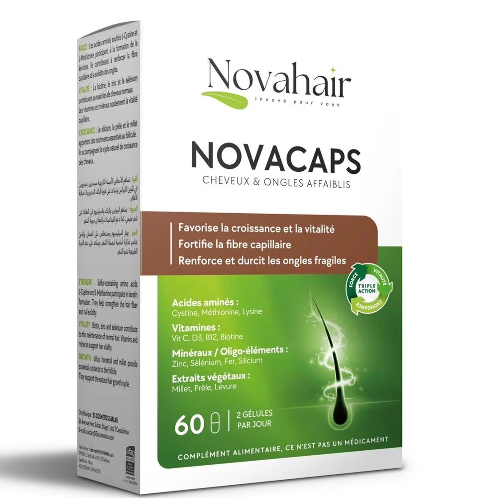 Novahair NOVACAPS Cheveux & Ongles Affaiblis 60 Gélules