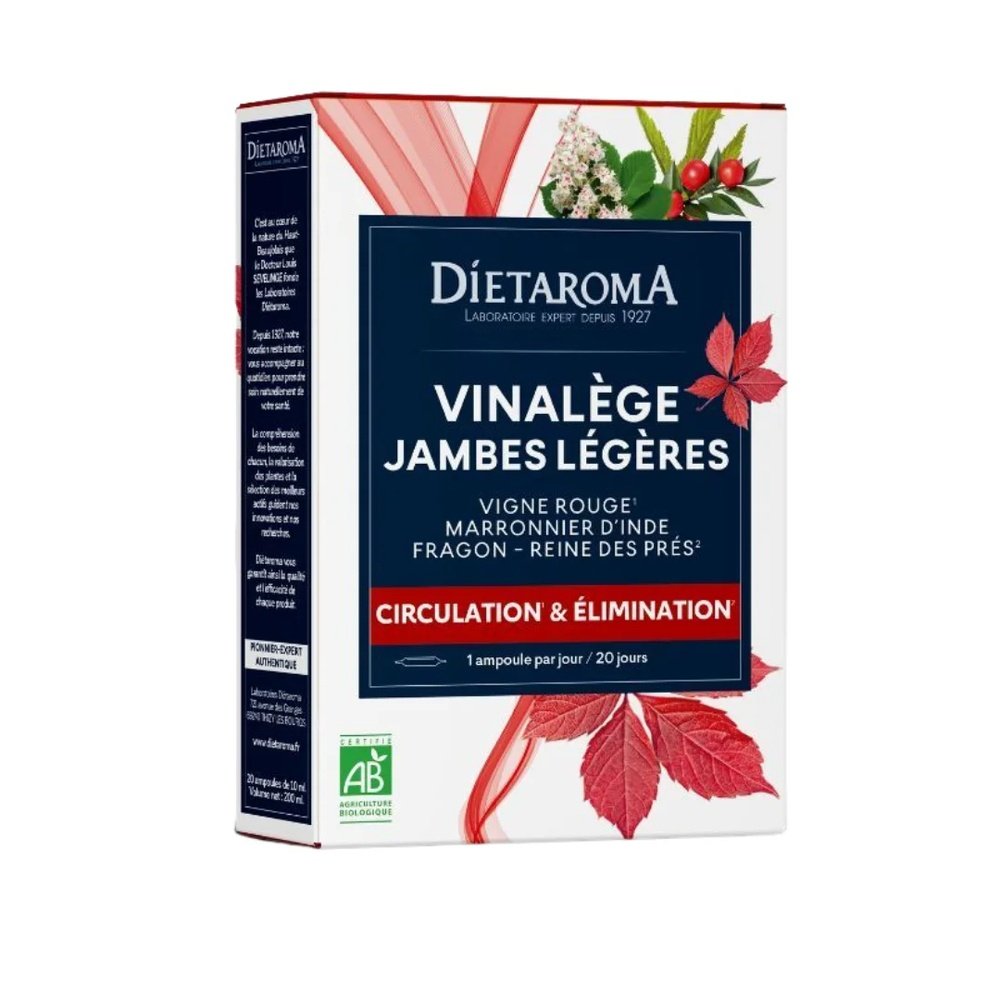 DIETAROMA – Circulation et Elimination Vinalege Jambee Legeres 30 Ampoules