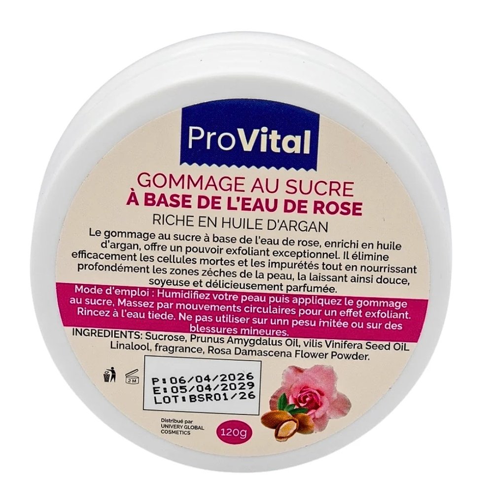 PRO VITAL – Gommage au Sucre a Base de L?eau de Rose – 120g
