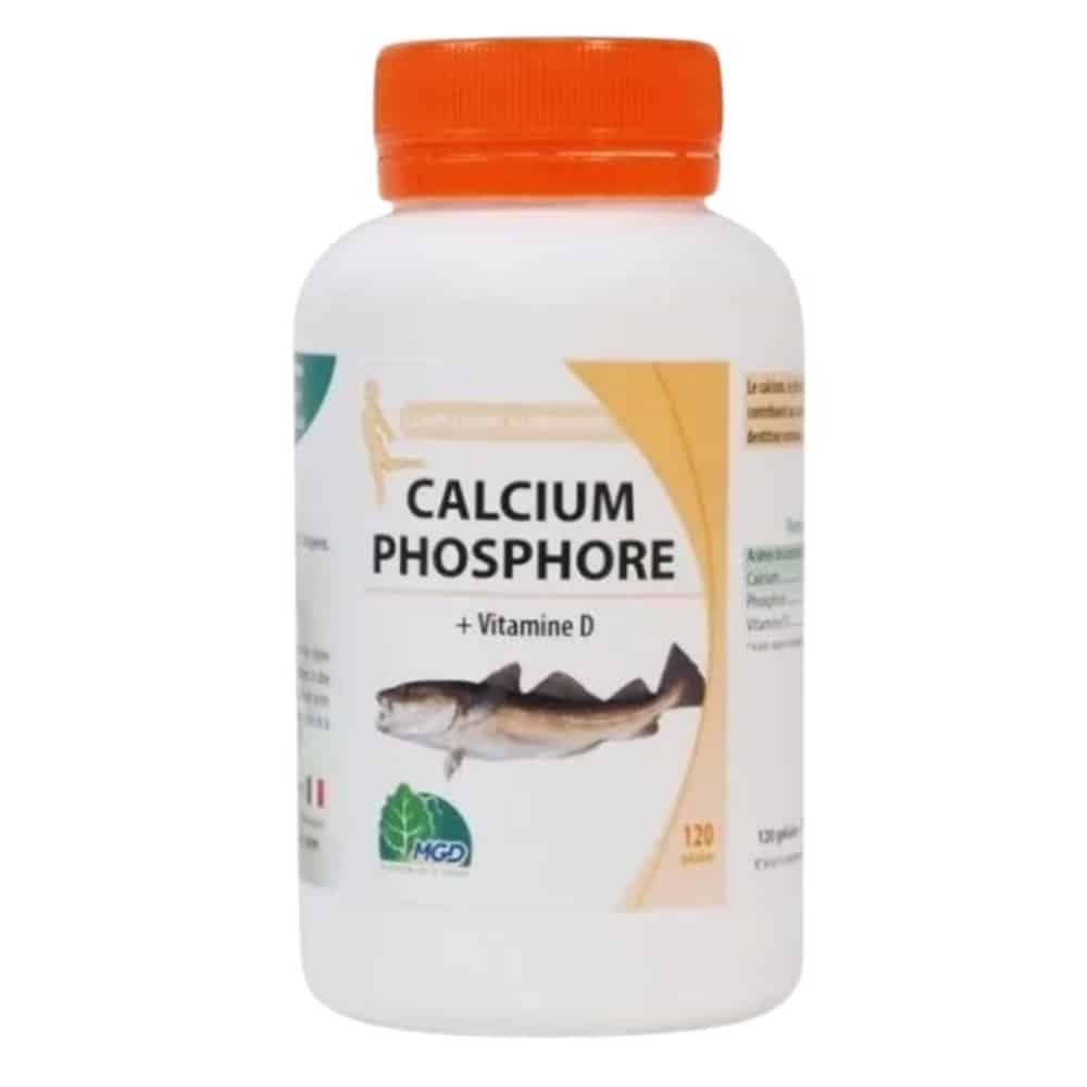 MGD NATURE – Calcium PHOSPHORE + Vita D – 120 Gelules