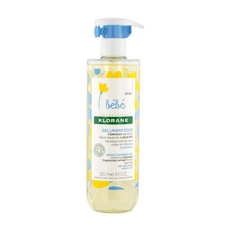 Klorane Bébé Gel Lavant Doux Au Calendula - Corps et Cheveux 500 ml