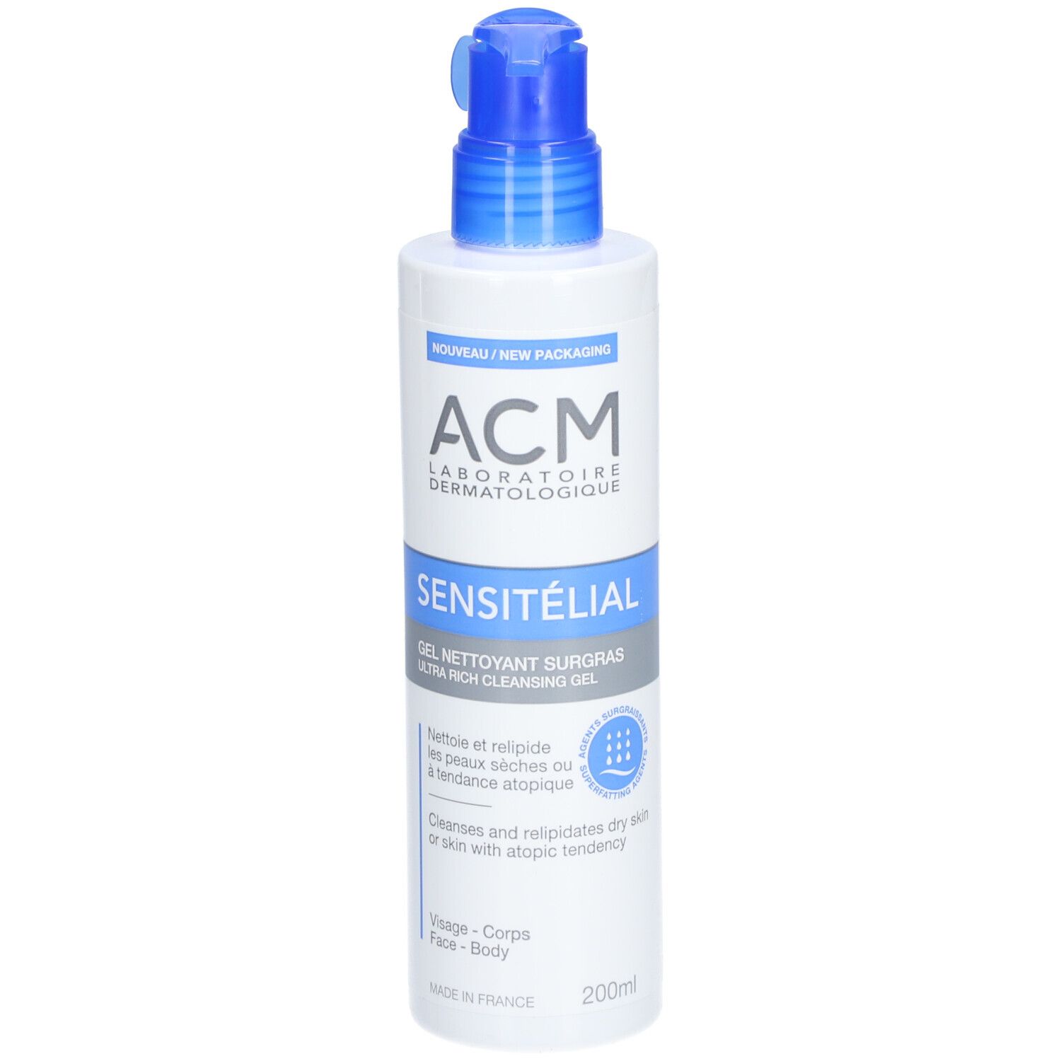 ACM SENSITELIAL GEL NETTOYANT SURGRAS 200ML