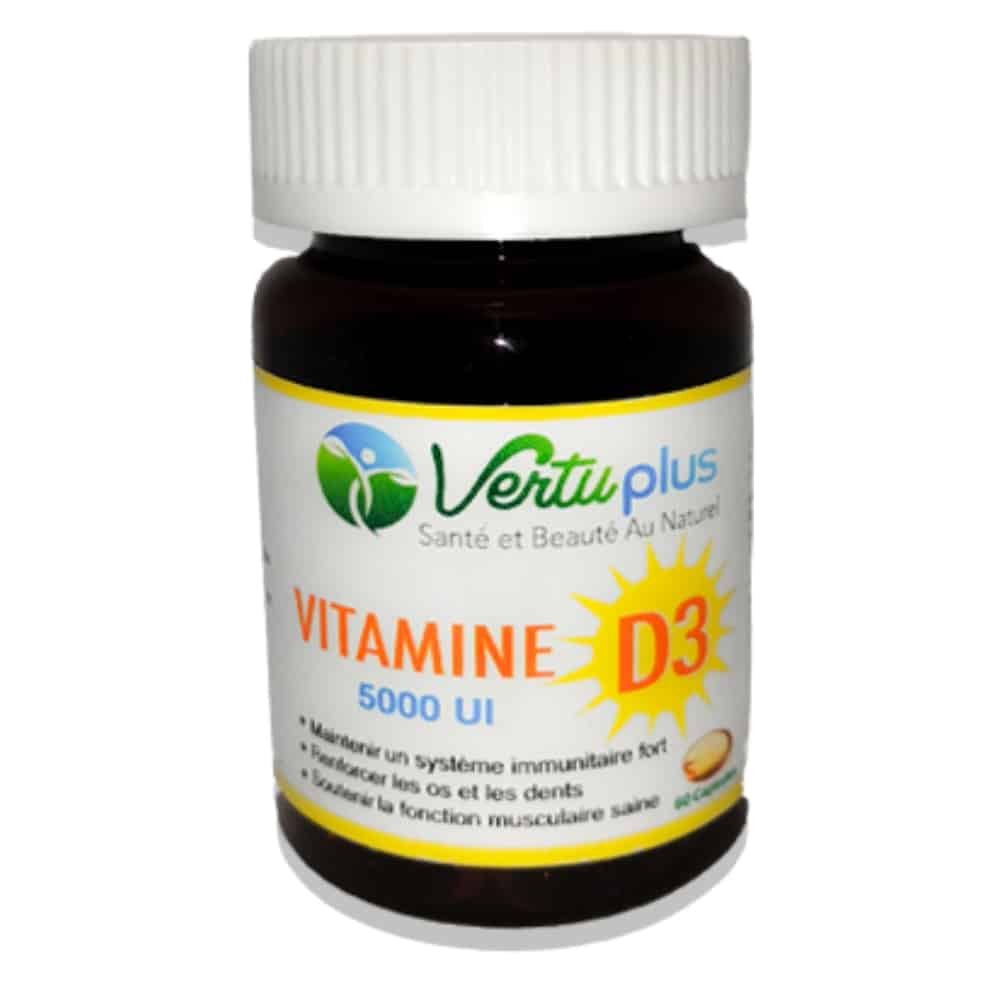 VERTU PLUS Vitamine D3 5000 UI 60 Capsules