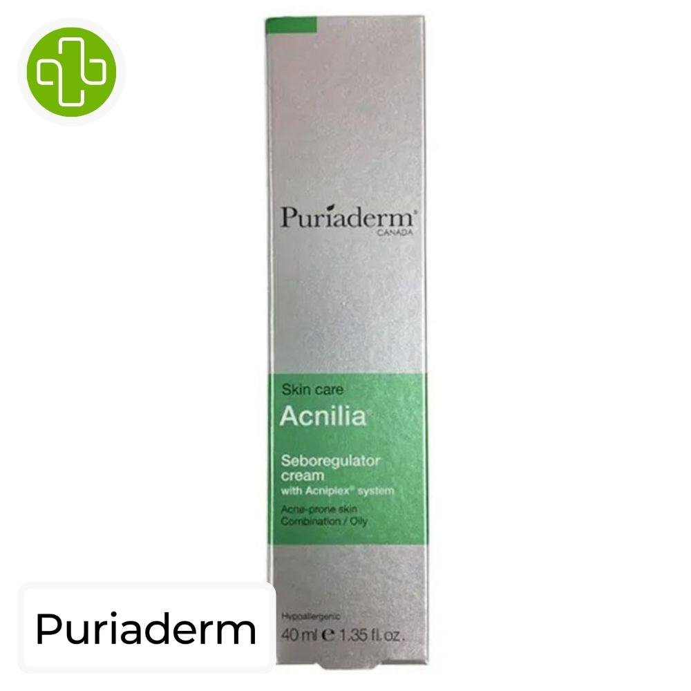 Puriaderm Acnilia Crème Sébo Régulatrice 40ml