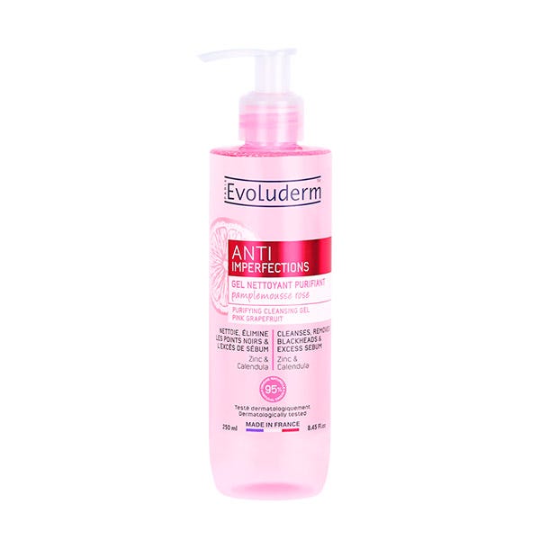 EVOLUDERM Gel Nettoyant Purifiant Anti-Imperfection 250ml