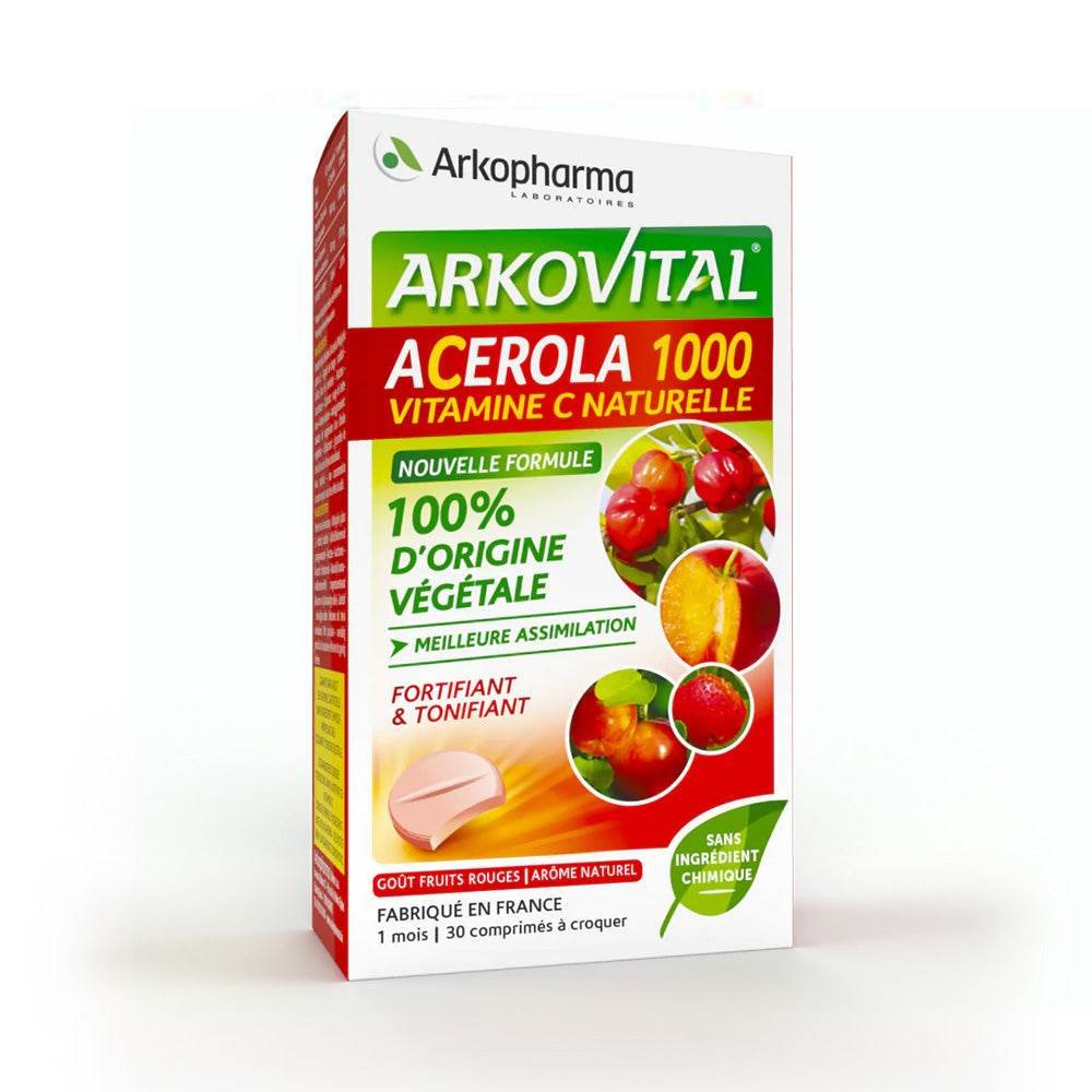 ARKOPHARMA – Arkovital Acerola 1000 Vitamine C Naturelle – 30 Comprimes