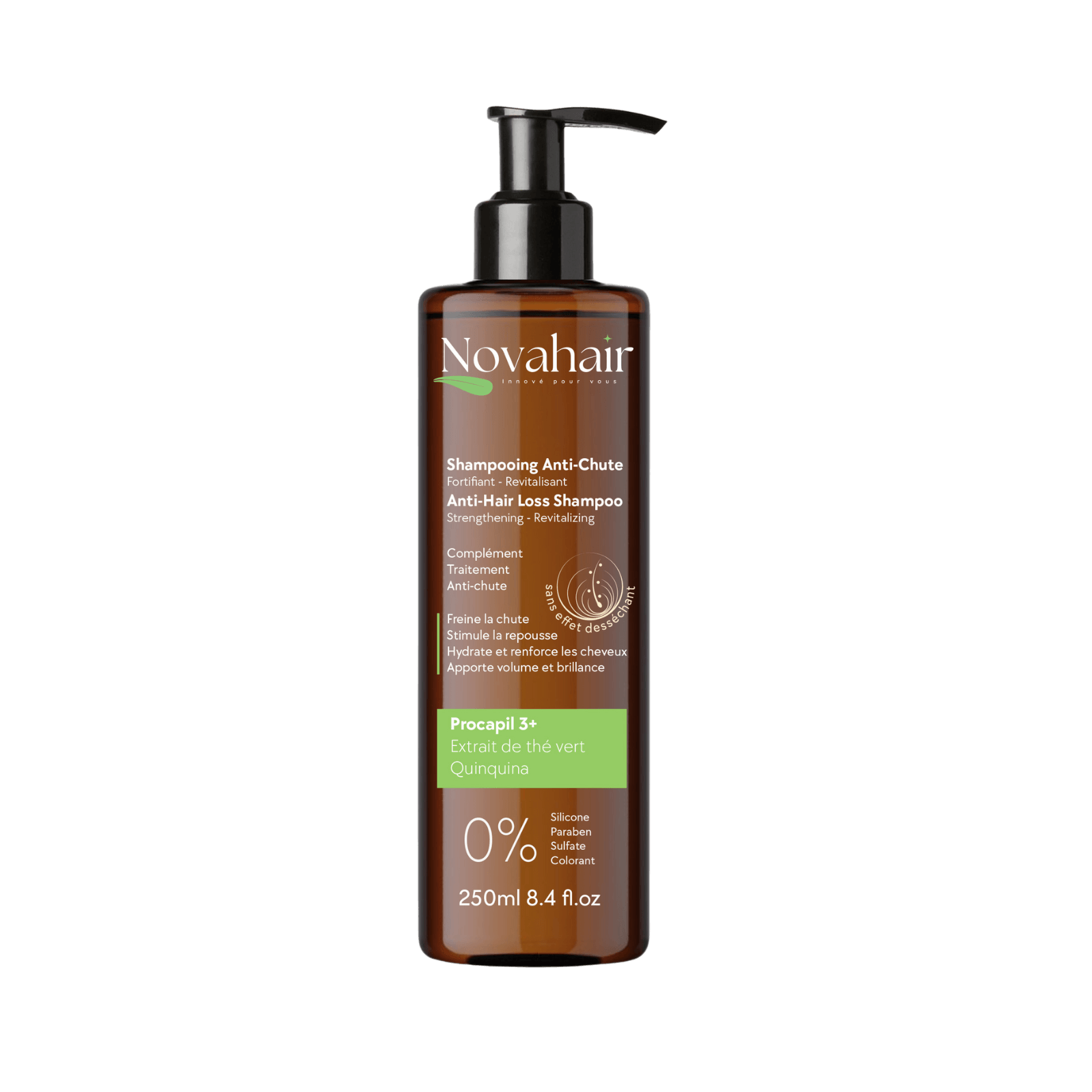 Novahair Shampoing Revitalisant Fortifiant Anti-Chute Protéines de Blé & Aloe Vera 250 ml
