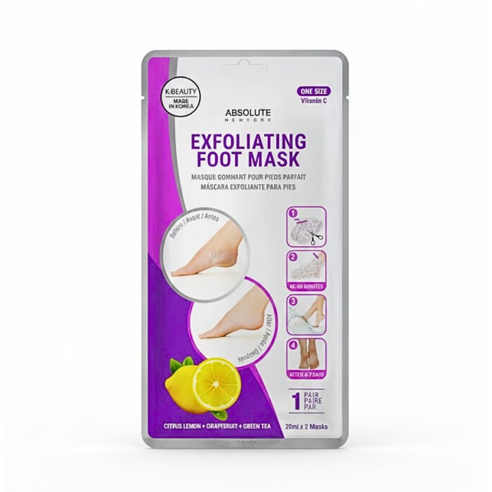 ABSOLUTE NEW YORK – Exfolianting Foot Mask Citrus Lemon Grapefruit Green Tea