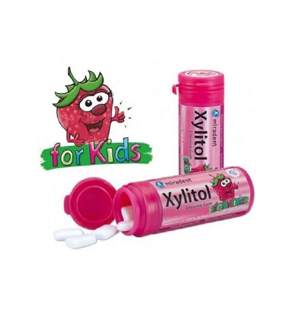 Miradent chwing gum fraise kids 30