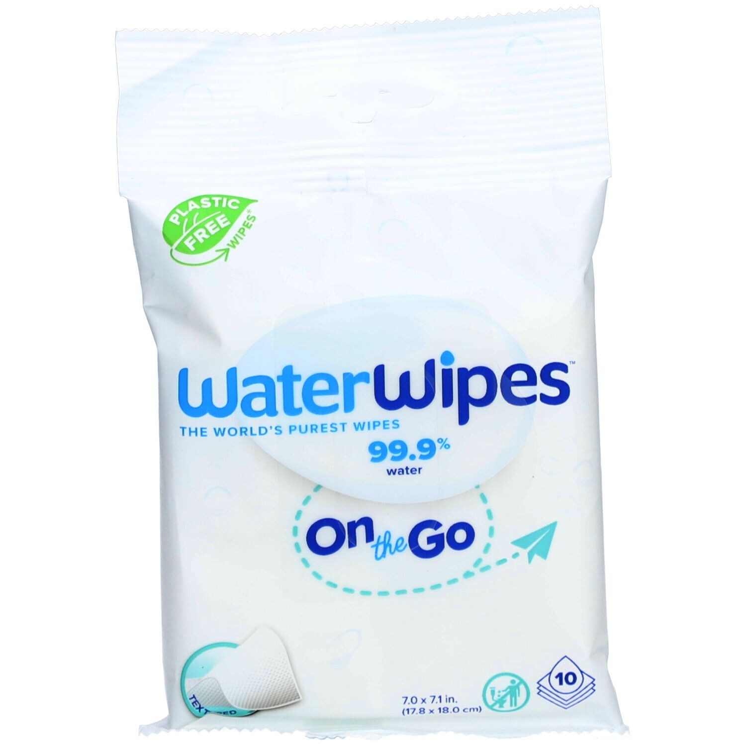 WATERWIPES On the Go Lingettes 10 Pièces