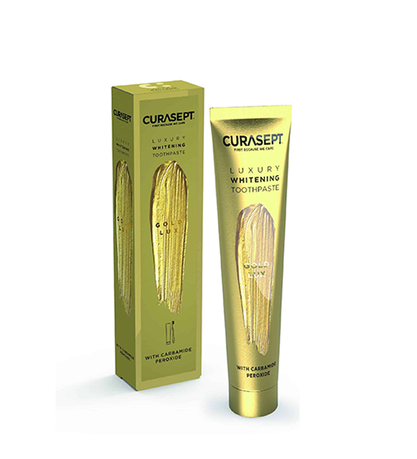 Curasept Luxury Gold dentifrice blanchissant au peroxyde de carbamide