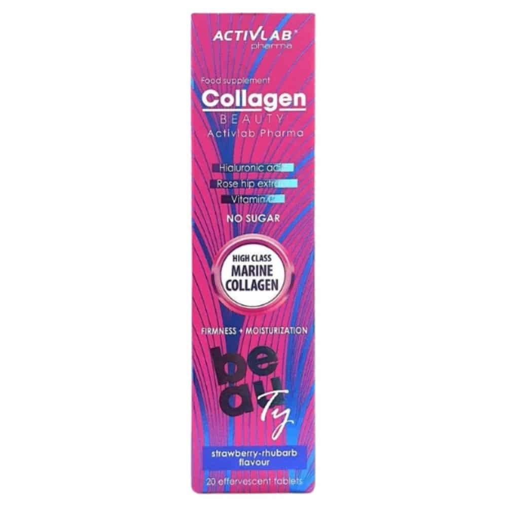 ACTIVLAB – Collagen Beauty Collagene Marin Gout Fraise et Rhubarbe – 20 Comprimes