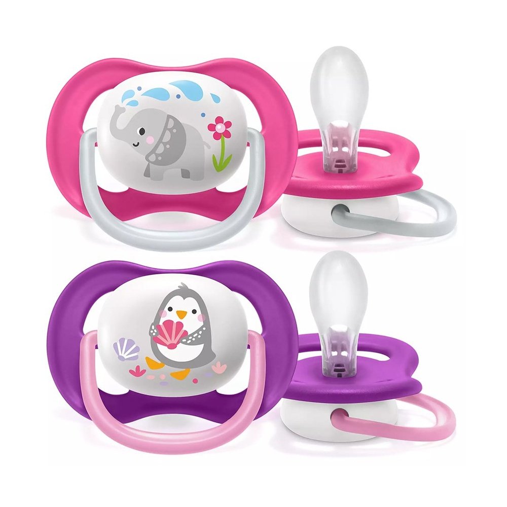 AVENT – SUCETTE ORTHO 6-18M GIRL Elep/peng