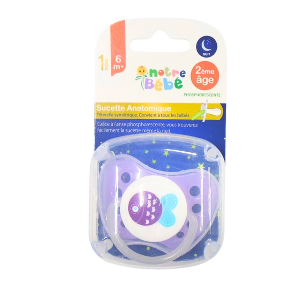 NOTRE BEBE – Succette Anatomique Nuit 2eme Age +6mois