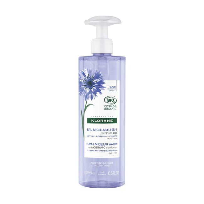 Klorane Bébé Eau Micellaire Démaquillante Au Bleuet BIO - Visage Yeux Lèvres 400 ml