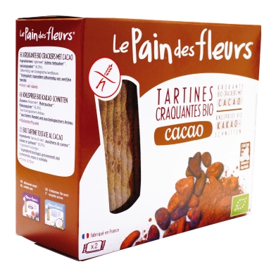 LE PAIN DES FLEURS Tartines Craquantes au Cacao Sans Gluten 150g