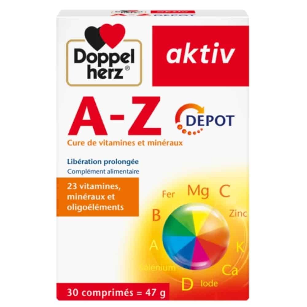 Doppelherz Doppel Herz Aktiv A-Z Depot Cure de Vitamines et Minéraux 30 Comprimés