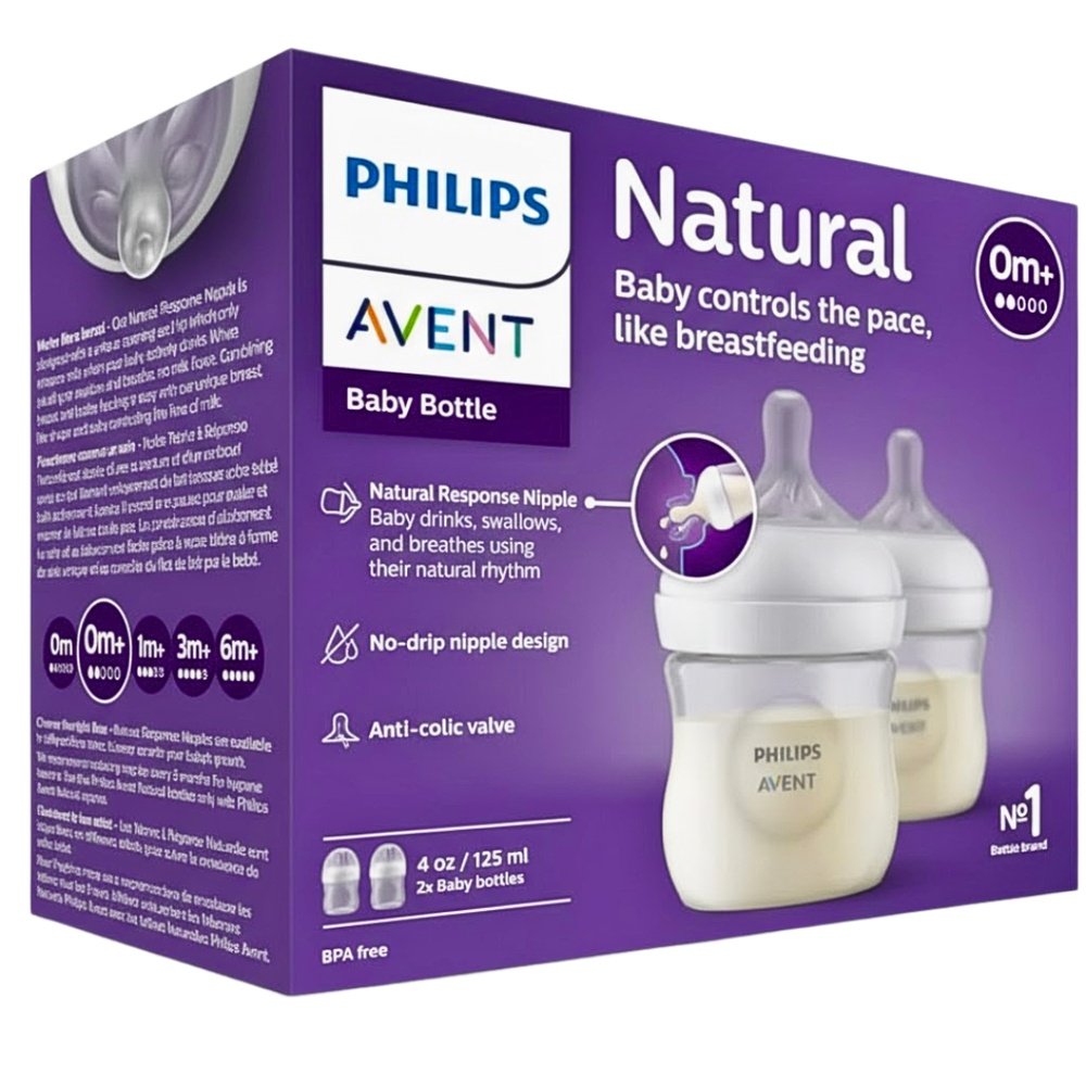 Avent Biberon Natural Avec Tetine +0m 2x125ml