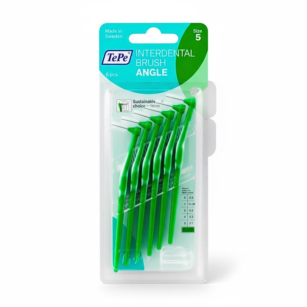 TEPE – Interdental Brush Angle Vert 0.8mm Taille 5 – 6u