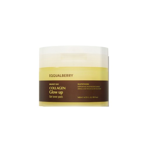 EQQUAL BERRY BOUNCY DAY COLLAGEN GLOW UP GEL TONER PADS 140 ML
