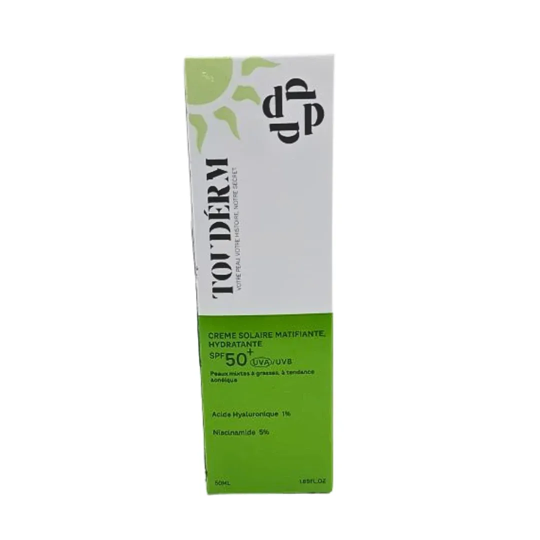 TOUDERM – Creme Solaire Matifiante Hydratante SPF50+ Peaux Mixtes a Grasses – 50ml