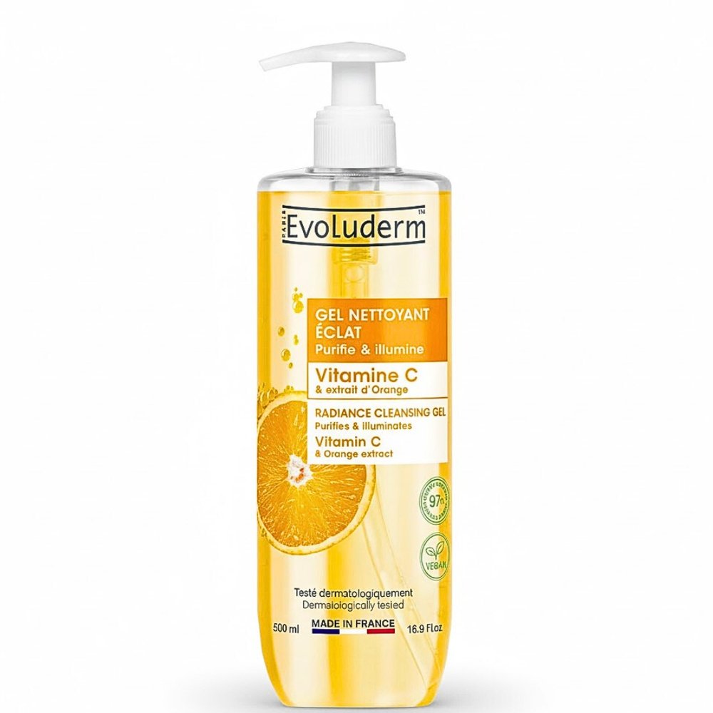 EVOLUDERM Gel Nettoyant Éclat Vitamine C 500ml