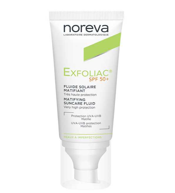 Noreva Exfoliac Fluide Solaire Matifiant SPF50+ 40ml