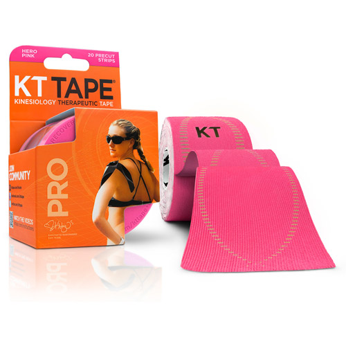 KT TAPE PRO TISSU SYNTHETIQUE ULTRA RESPIRANT 20 STRIPS 5.1 X 25.4 CM HERO PINK
