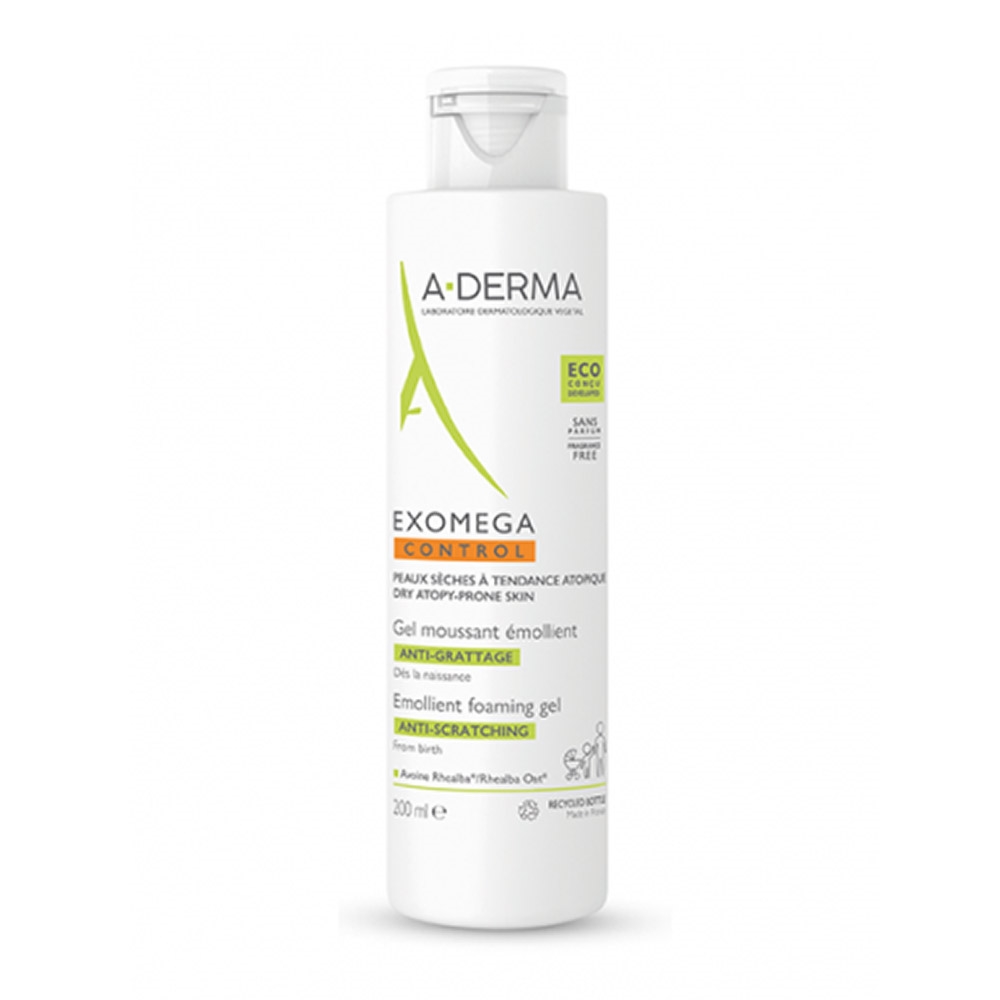 ADERMA EXOMEGA CONTROL GEL MOUSSANT EMOLLIENT VISAGE CORPS 200 ML