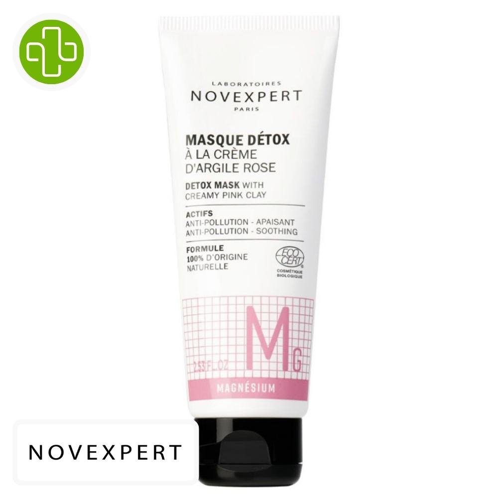 Novexpert Masque Détox Crème Argile Rose Magnésium 75ml