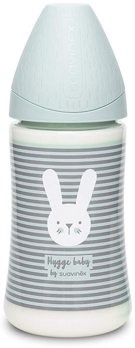 SUAVINEX PREMIUM BIBERON SILICONE AVEC TETINE RONDE 3 VITESSES +0M 270 ML