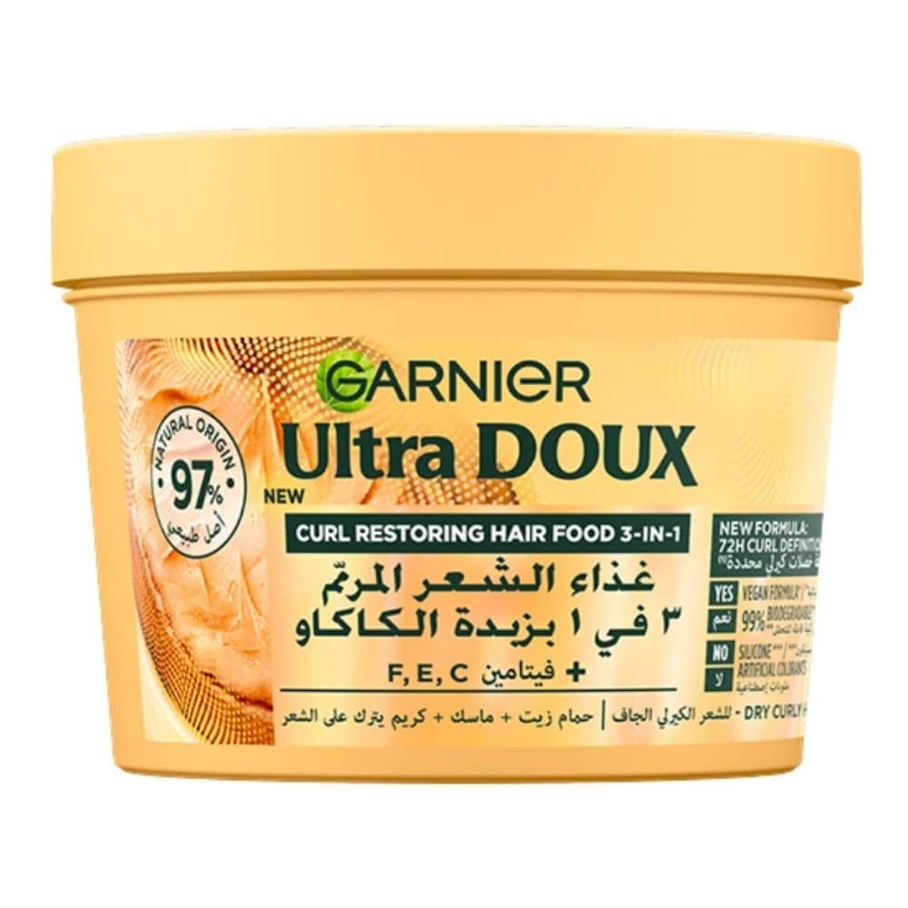 GARNIER ULTRA DOUX HAIR FOOD MASQUE 3 EN 1 BEURRE DE CACAO 390 ML