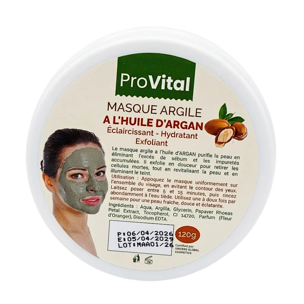 PRO VITAL – Masque Argile a L?huile D?argan – 120G