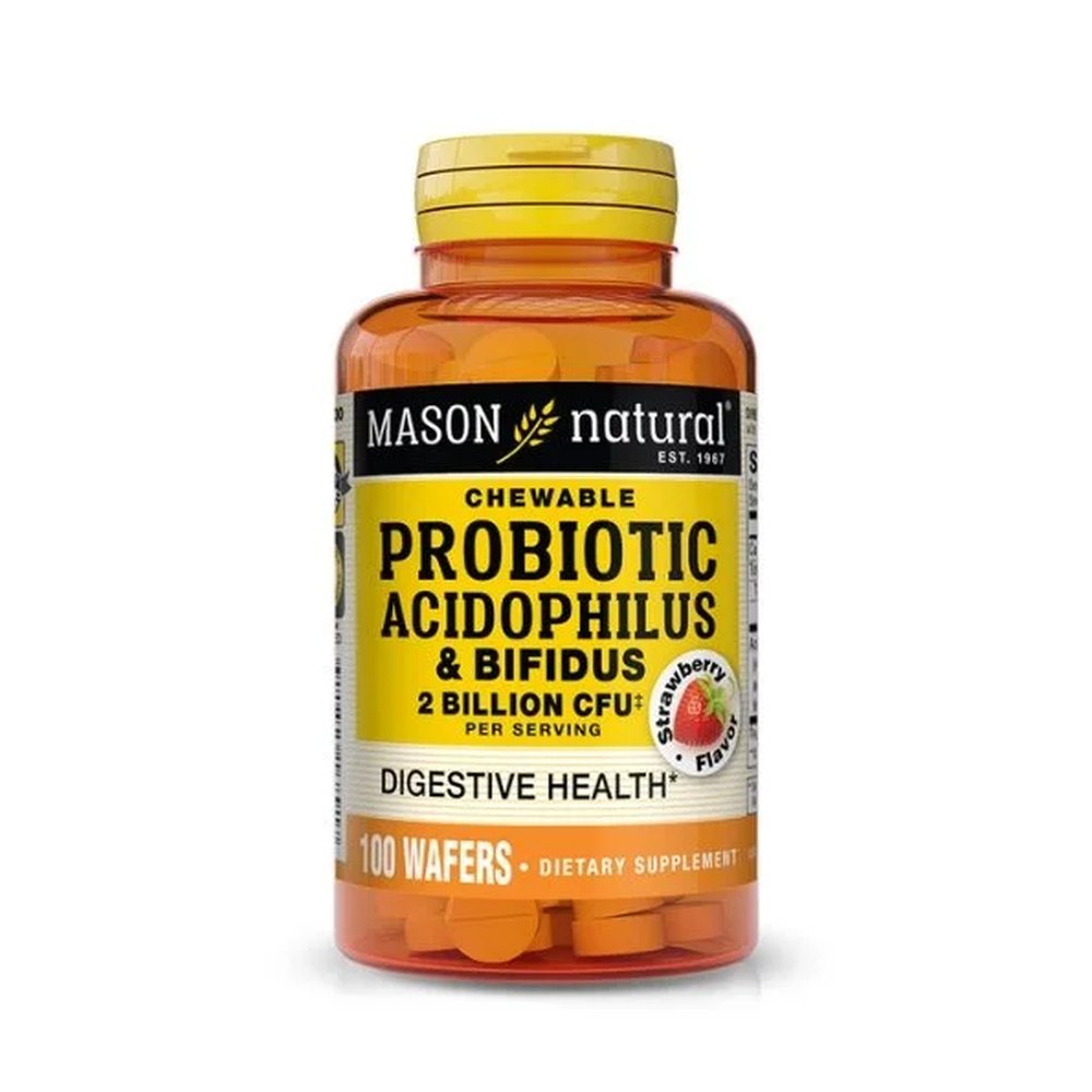 MASON NATURAL – Probiotic Acidophilus et Bifidus 100 Wafers 1689-100