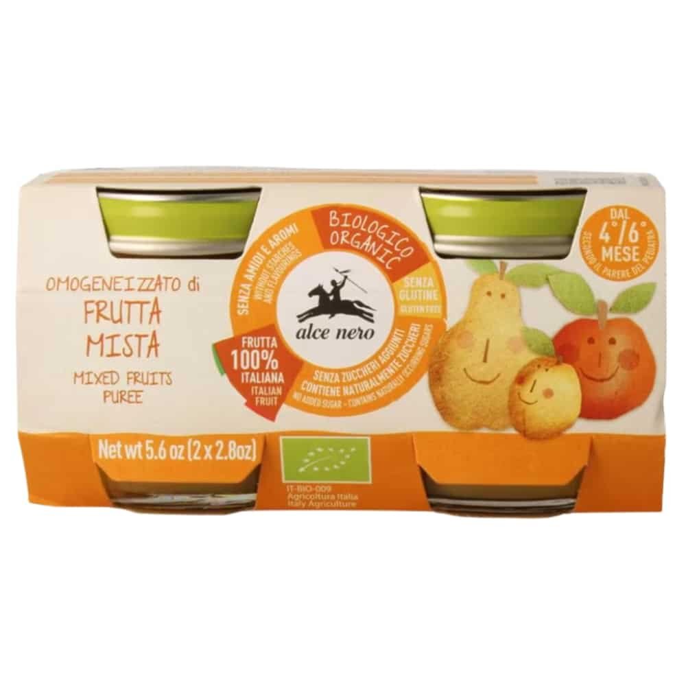 ALCE NERO – Pots D'un Melange de Fruits 4-6mois Bio – 2x – 80g