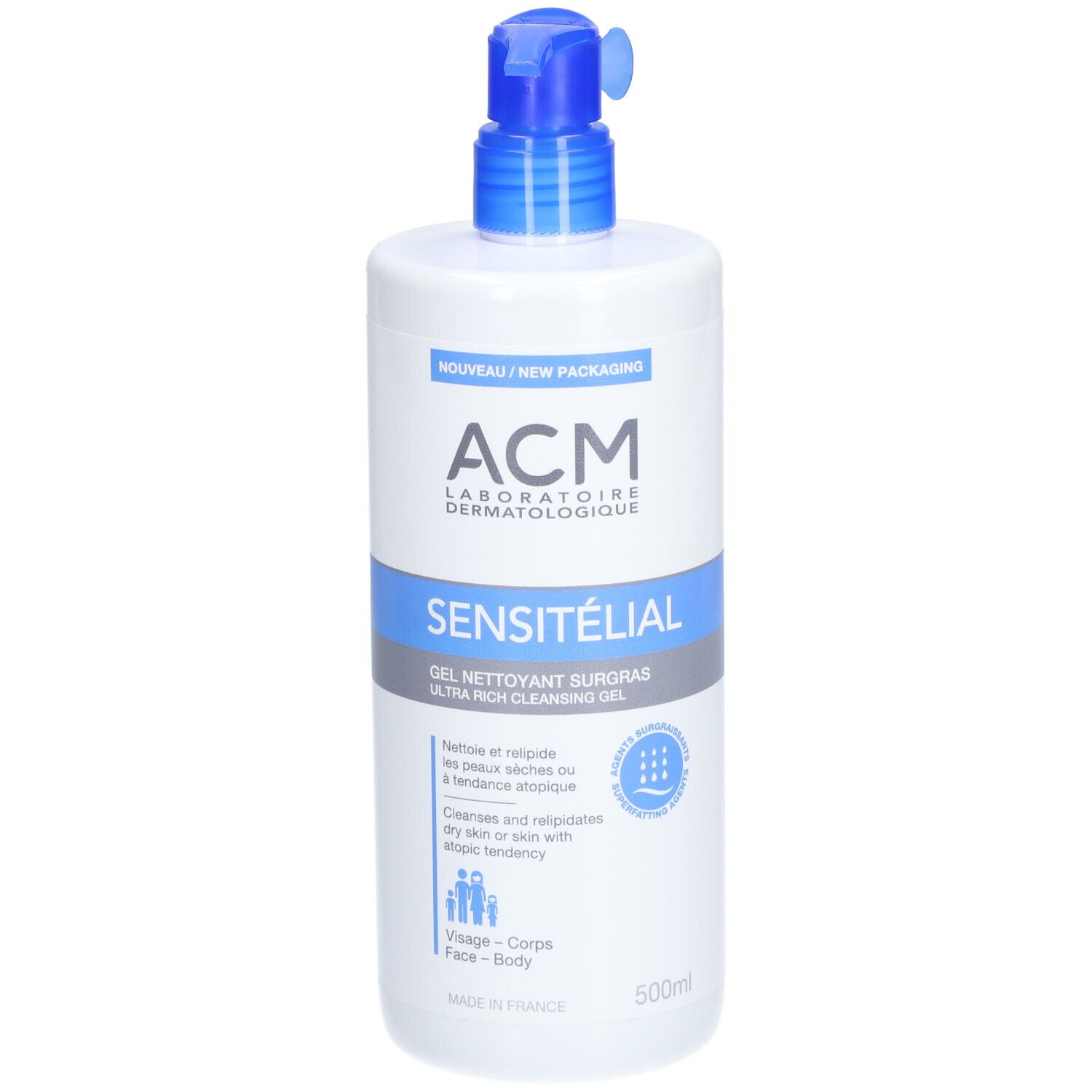 ACM SENSITELIAL GEL NETTOYANT SURGRAS 500 ML