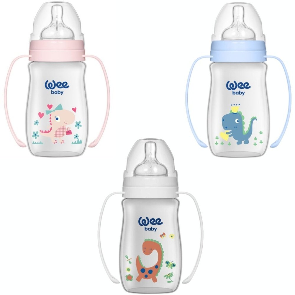 WEE BABY – Biberon Large avec Poignees 0-6 Mois 250ml