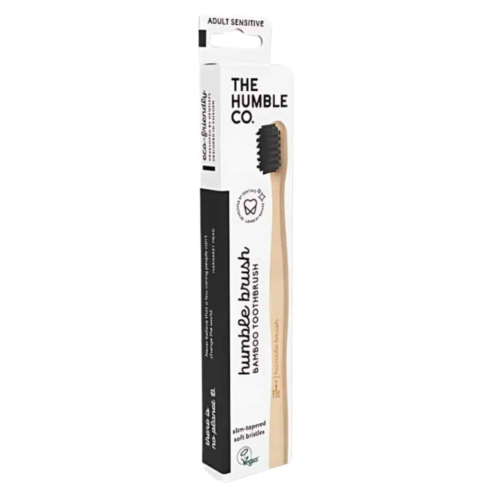 Hubmle Brosse a Dents Bambou Adulte Noir Dents Sensibles