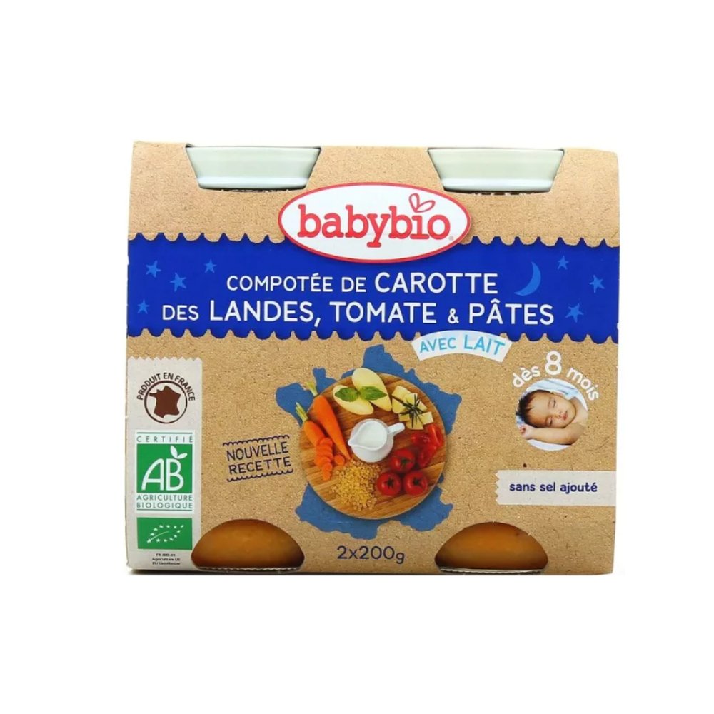 BABYBIO – Pot Bonne Nuit Legumes Pates – 2*200g