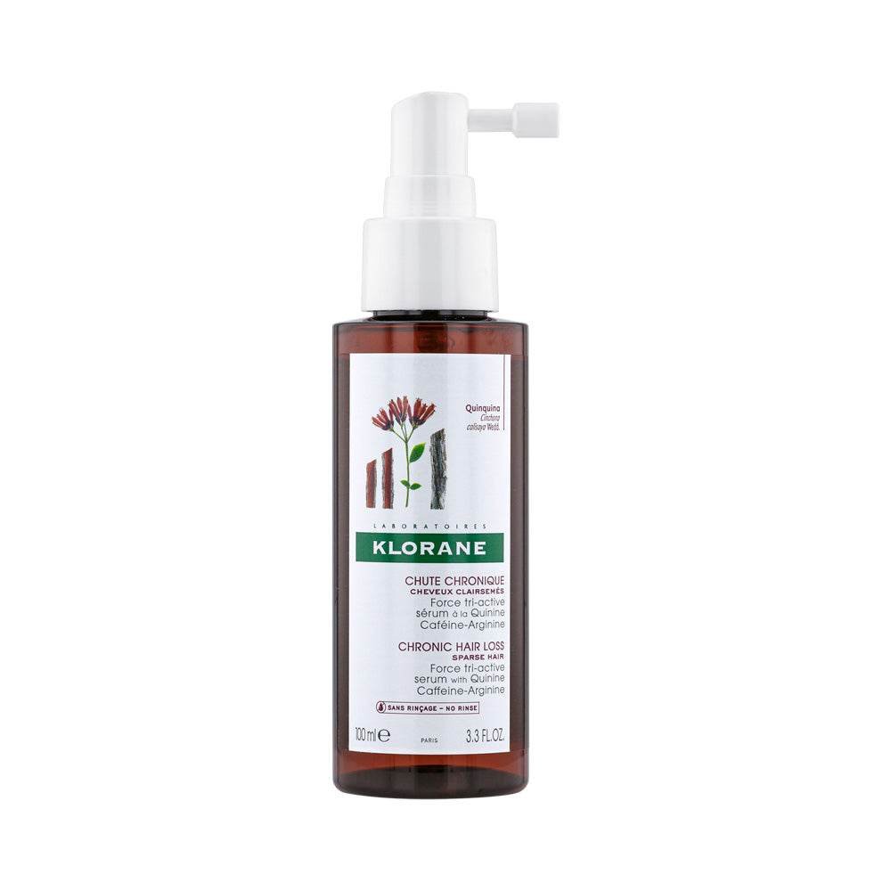 Klorane - Force tri-active sérum antichute Quinine Caféine - Chute de cheveux chronique - Cheveux clairsemés 100 ml