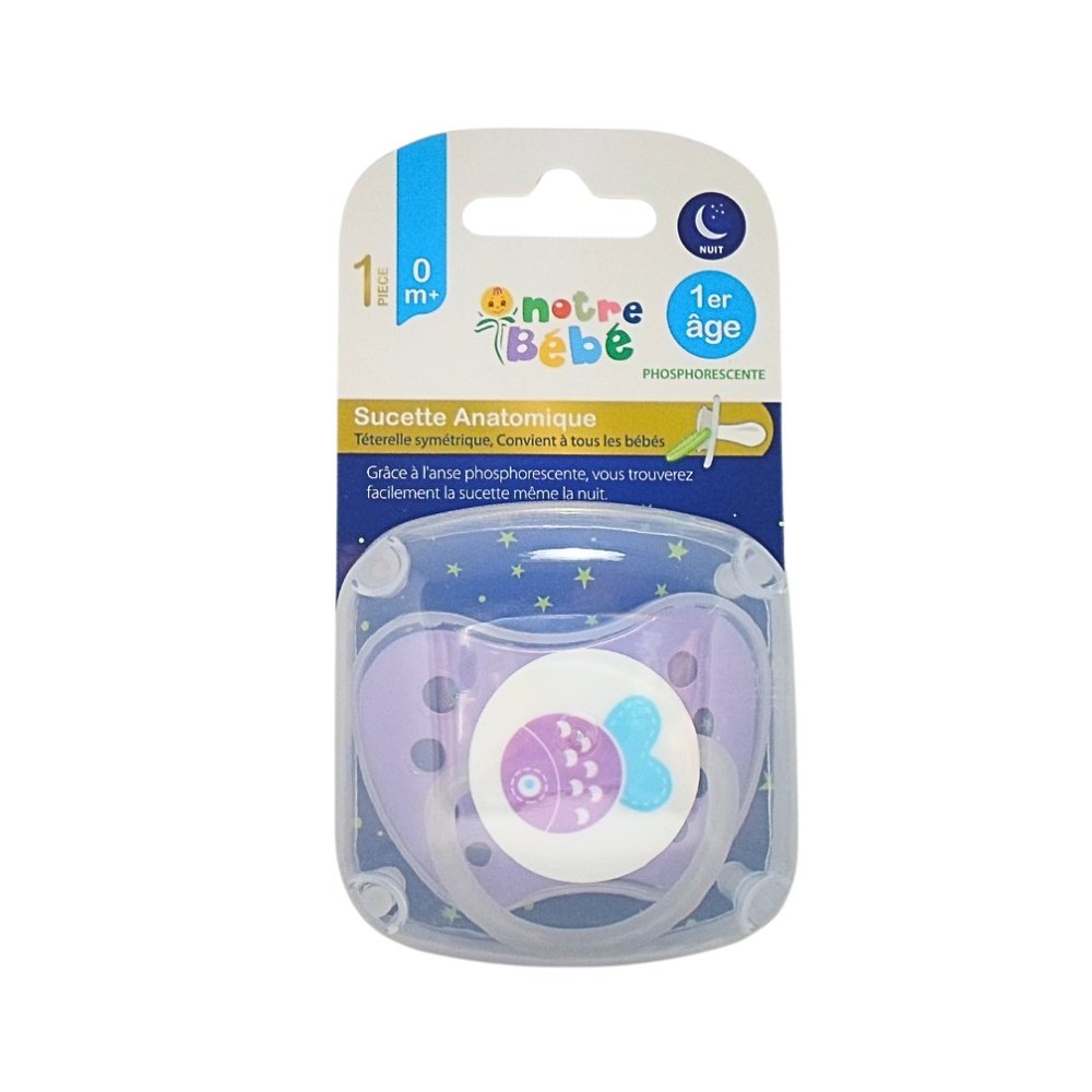 NOTRE BEBE – Sucette Anatomique Nuit 1er Age +0m