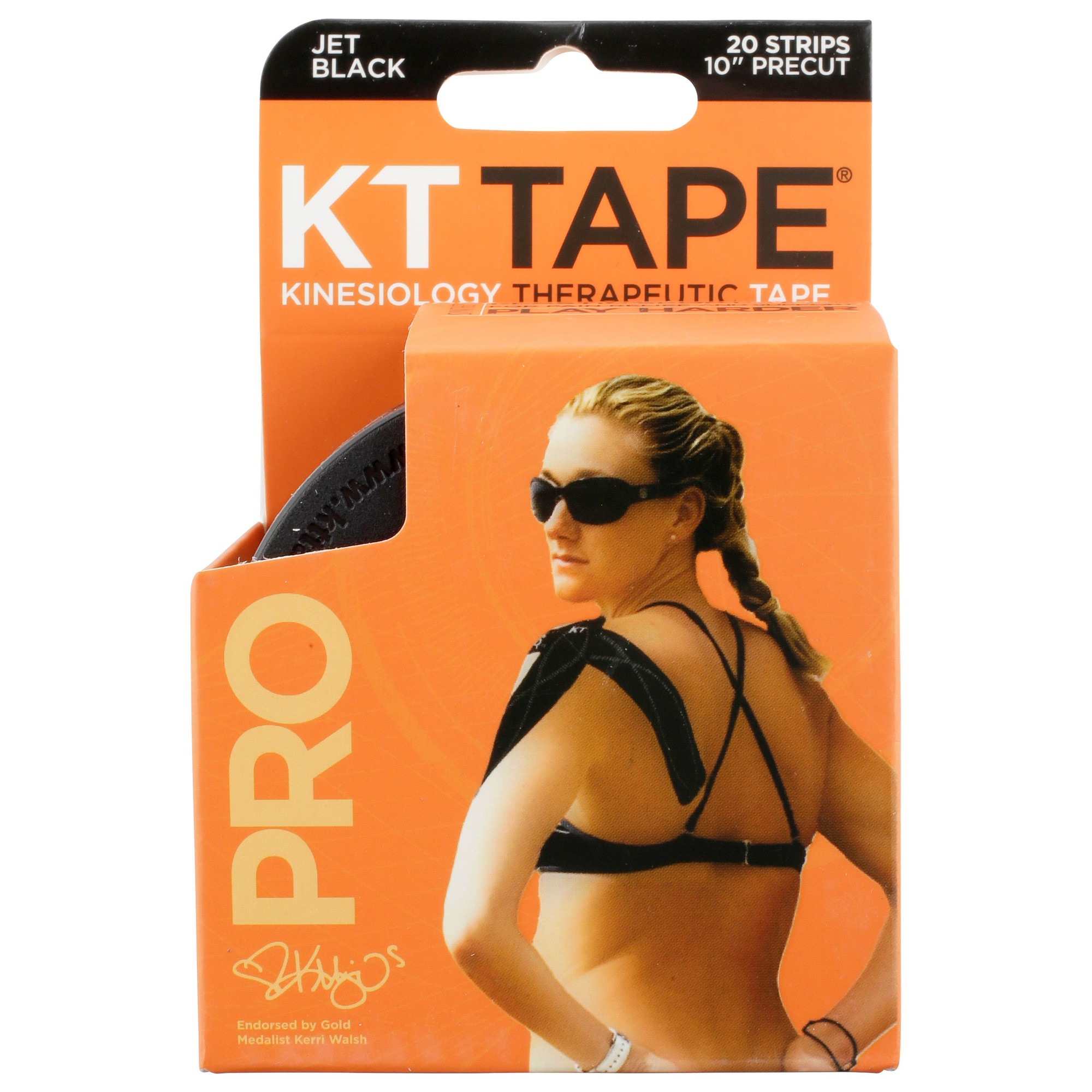 KT TAPE PRO ULTRA RESPIRANT TISSU SYNTHETIQUE 20 STRIPS JET BLACK