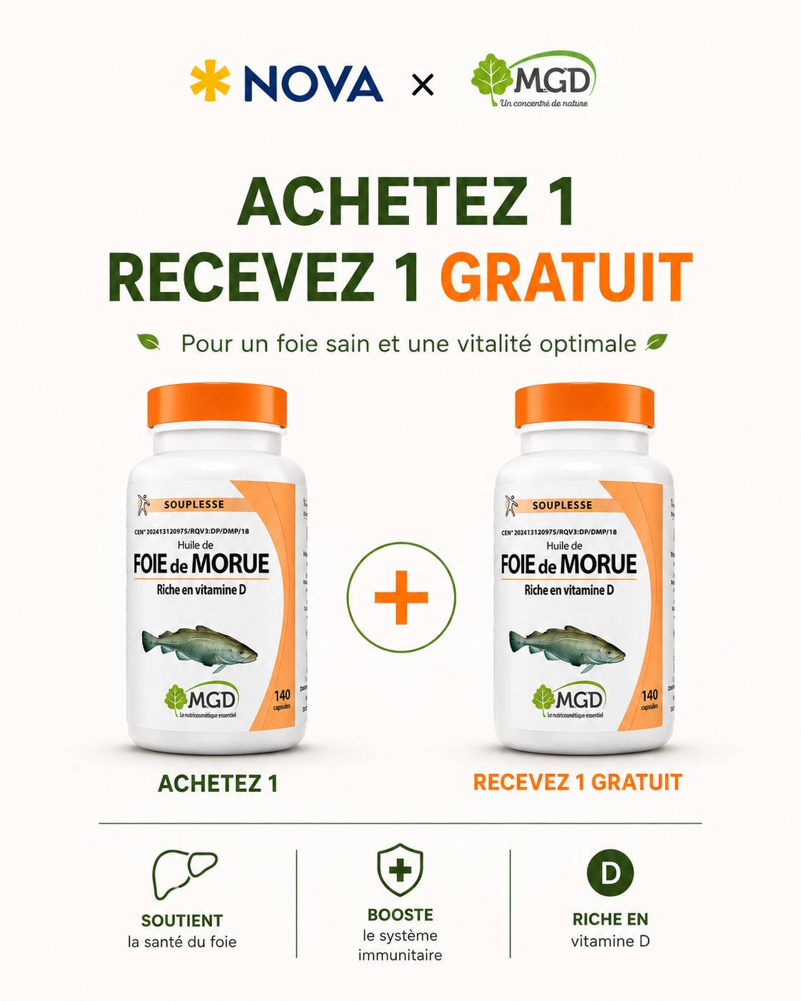 MGD Foie De Morue 140 Capsules