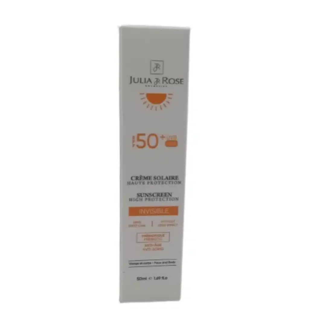 JULIA ET ROSE – Creme Solaire Invisible aux Prebiotiques SPF50+ – 50ml