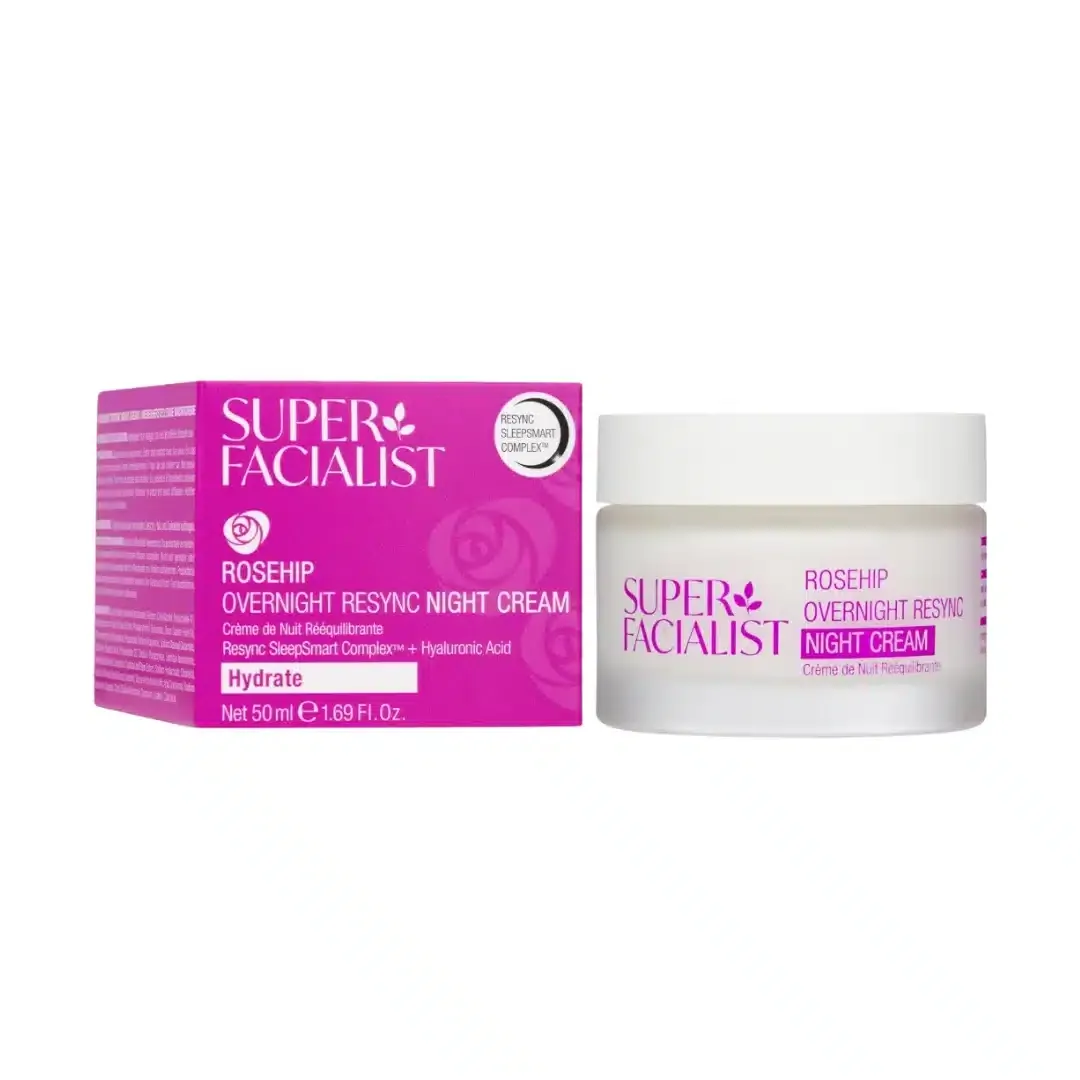 SUPER FACIALIST – Rosehip Overnight Resync Night Cream – 50ml