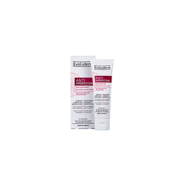 EVOLUDERM ANTI IMPERFECTIONS SOIN MATIFIANT PAMPLEMOUSSE ROSE 50ML