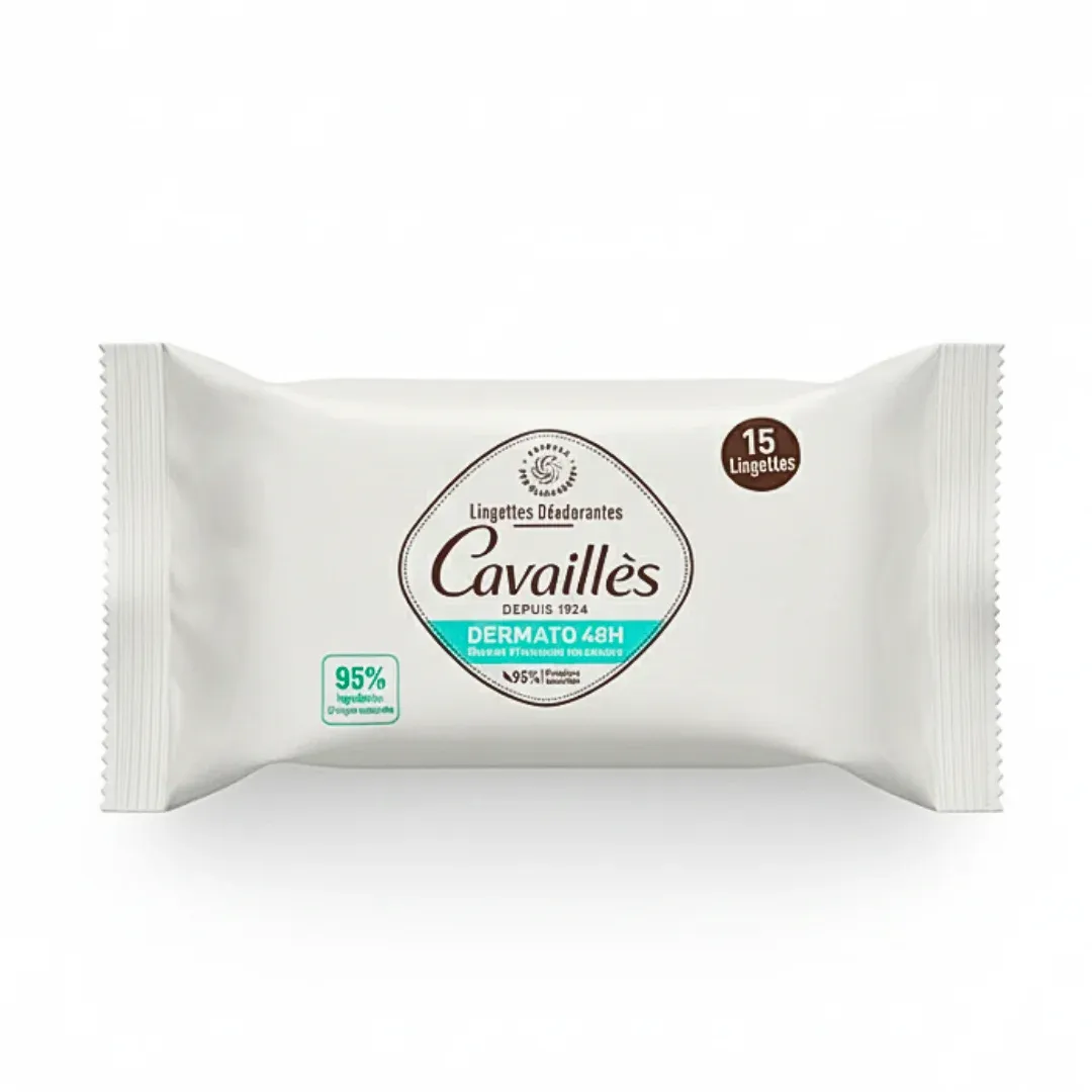 CAVAILLES – Lingettes Deodorantes Dermato 48h – 15u