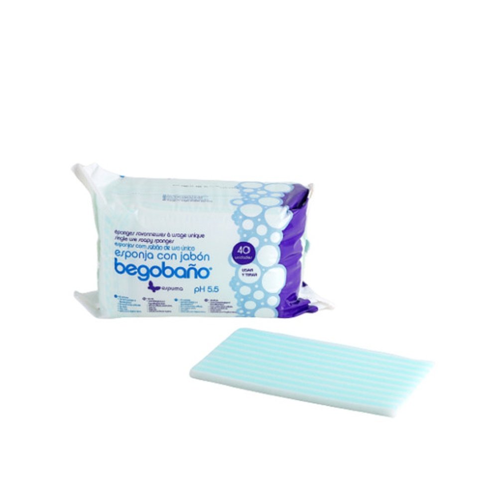 BEGOBANO – Eponge Savonneuse 12*20 Cm – 40 uni